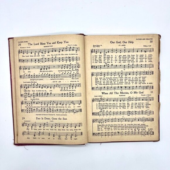 1935 Hymns For Creative Living Judson Press Gold Emboss Hymnal First Edition - Picture 6 of 10